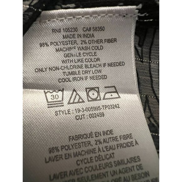 JOIE Kriston Paisley ruffle chiffon blouse black sheer whimsigoth L flowy caviar - Picture 8 of 13